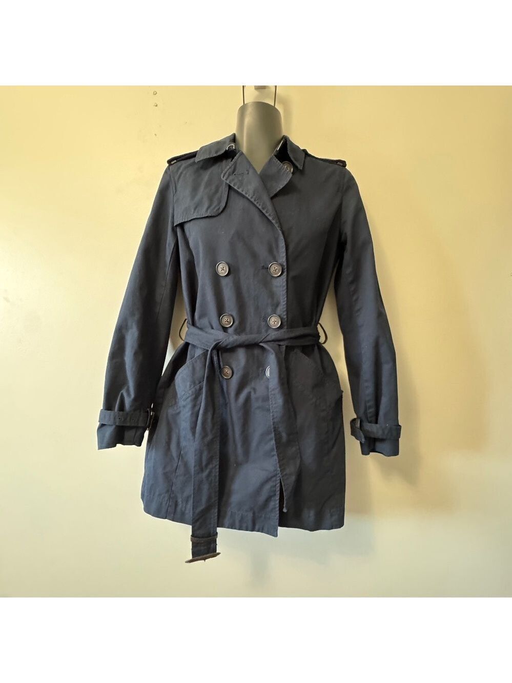 Armani Exchange Navy Trench Coat